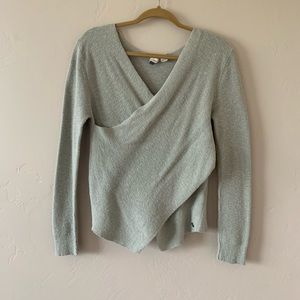 Roxy sage colored wrap sweater